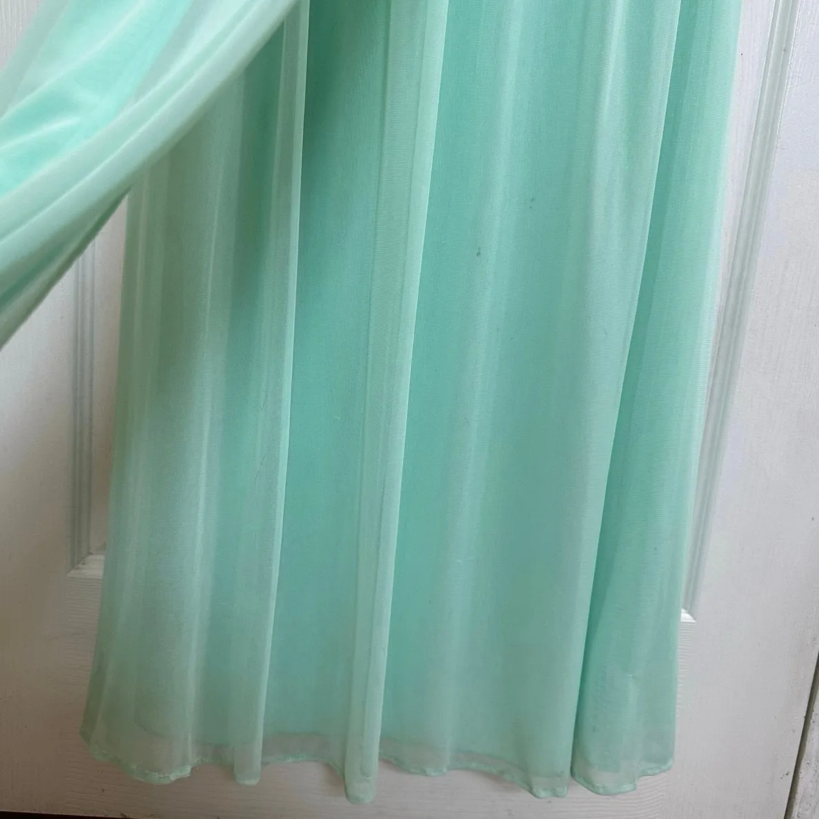 Windsor Sea Foam/ Mint Green Gem Embellished Ruched Grecian Formal Dress M or L - Image 8