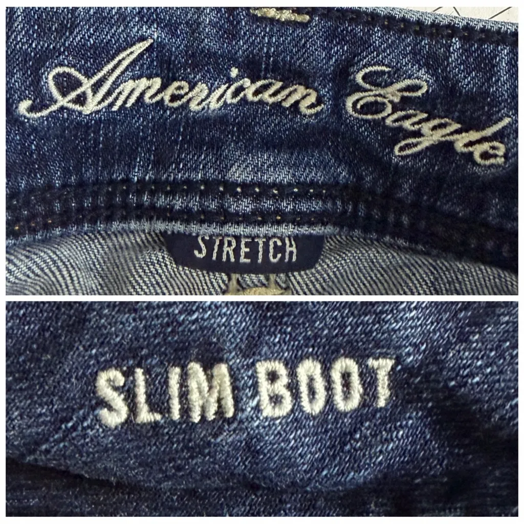 American Eagle Women’s Jeans Slim Boot Stretch Low Rise Medium Wash Size 4 Short - Image 5