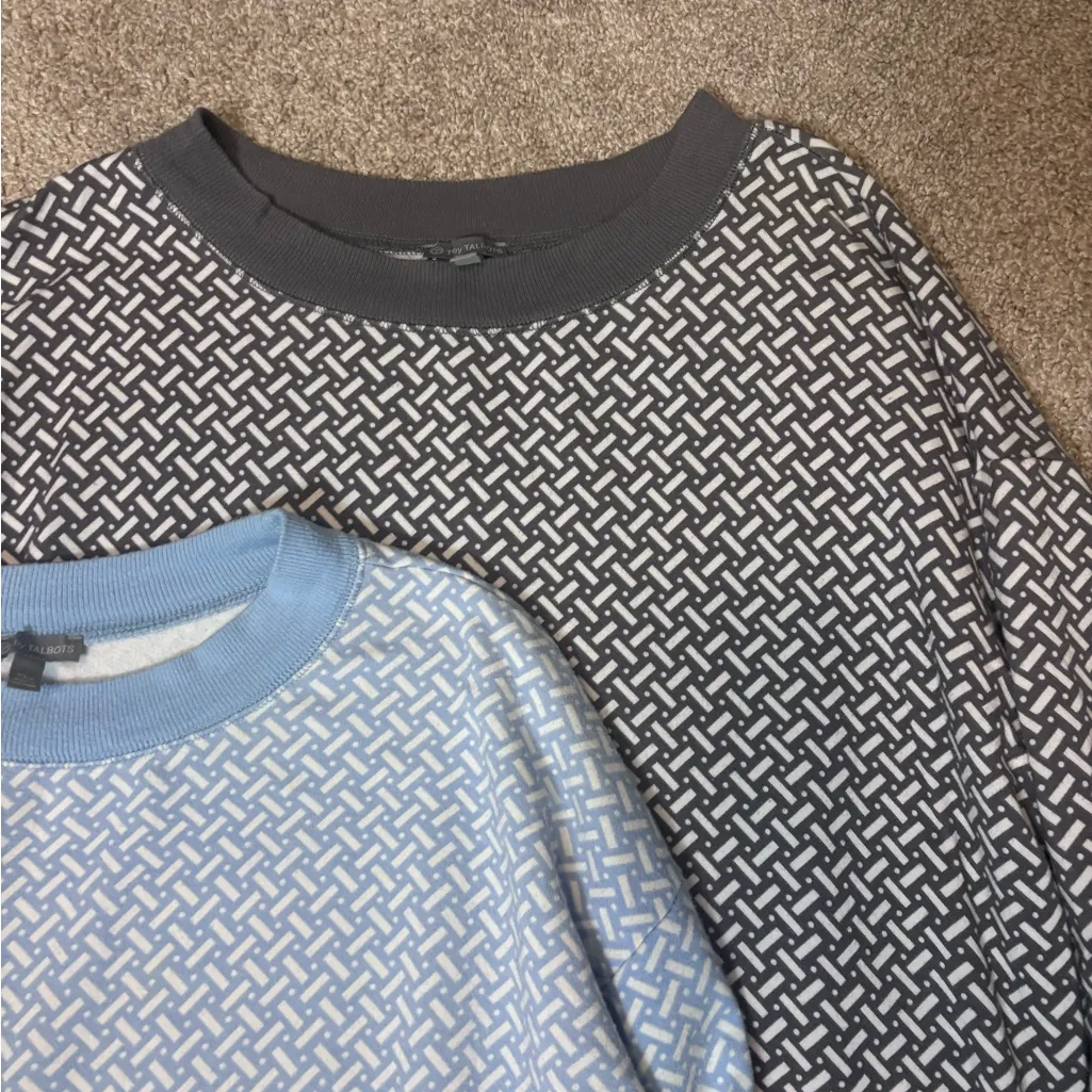 Bundle of T by Talbots Blue & Gray Comfy Cozy Soft Zig Zag Geo Pullover Sweaters - Image 10