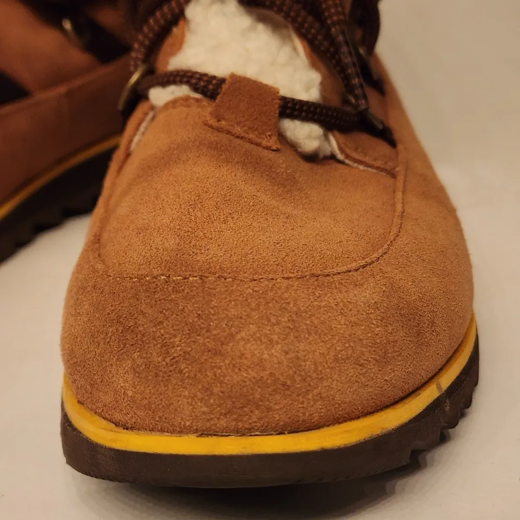 Sorel Harlow Lace Cozy Boot Waterproof Suede Ankle Bootie Women’s Brown Size 10 - Image 7