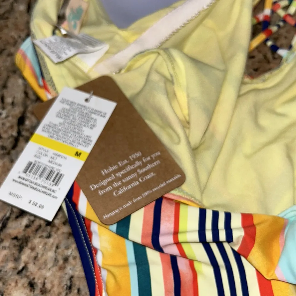 NWT Hobie Striped One Piece swimsuit - Image 6