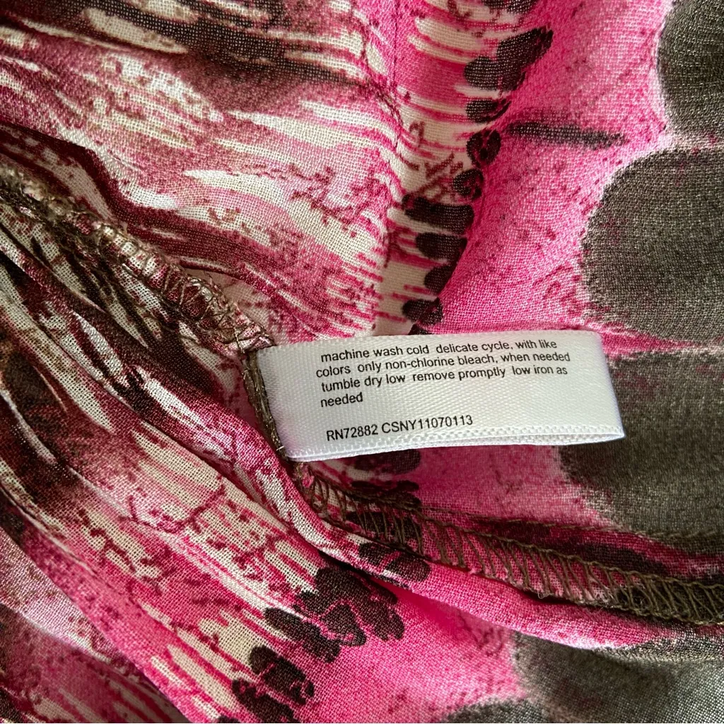 Y2K Fashion Bug Crinkle Button Down Top Brown Pink Fairy Witch Western Cowgirl L - Image 12