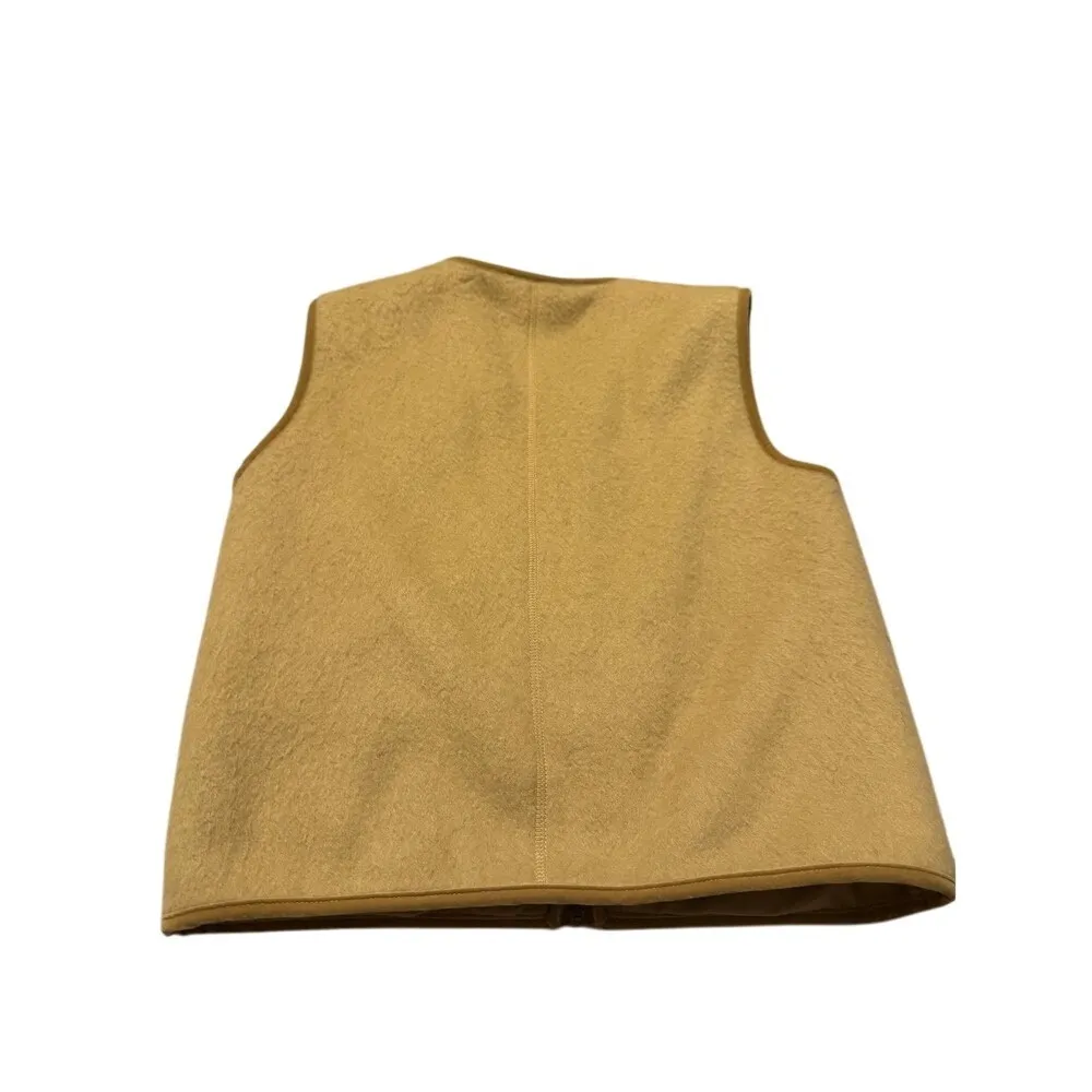 Banana‎ Republic Fleece Vest Sleeveless Full Zip Soft Warm Tan Brown S - Image 2