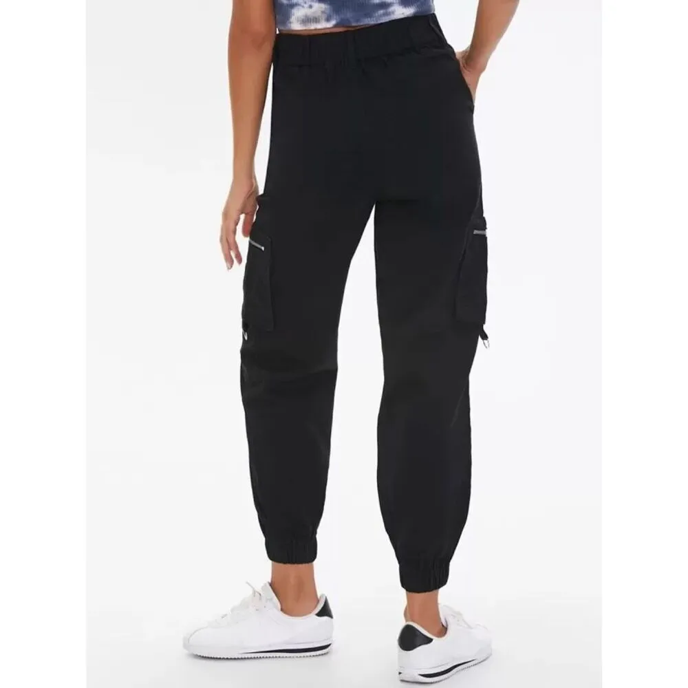 ✨FOREVER 21 Black Regular Fit Solid Sz Large Joggers✨ - Image 4