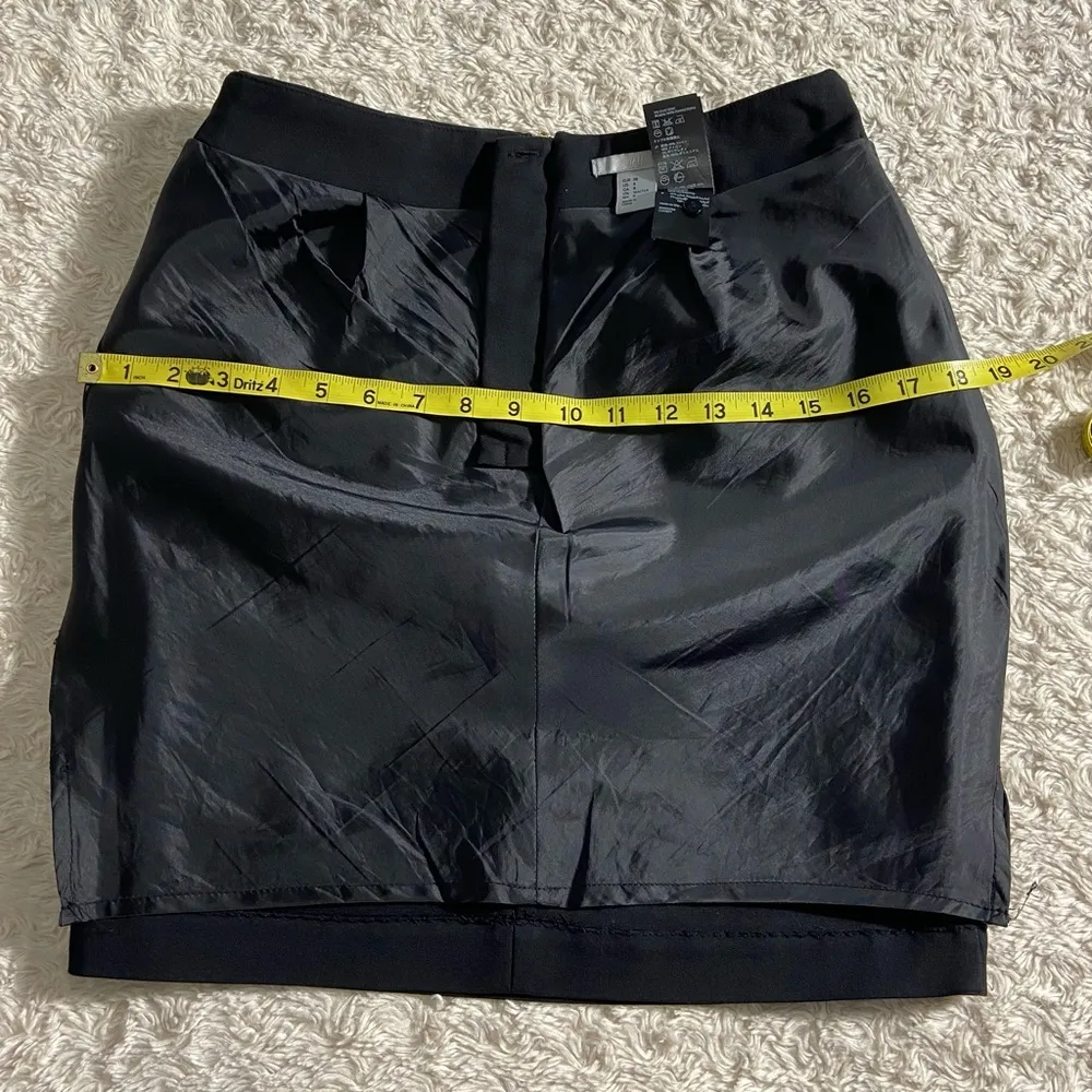 H&M Black Pencil Skirt Softly Structured Bodycon With Exposed Zipper Size 8 - Image 8
