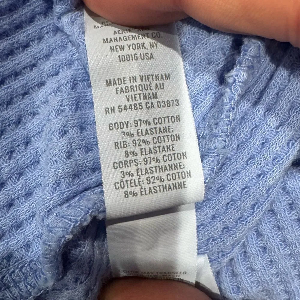 Offline By Aerie Waffle Rib Graphic Crew Tee Long Sleeve Women’s Small - Image 4