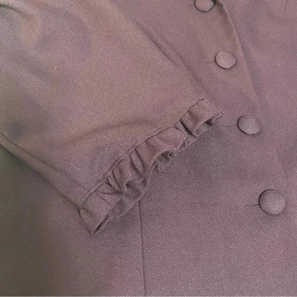 Plus Size Women’s Blazer Jacket Purple Eggplant Fabric Buttons Fully Lined Sz 18 - Image 6