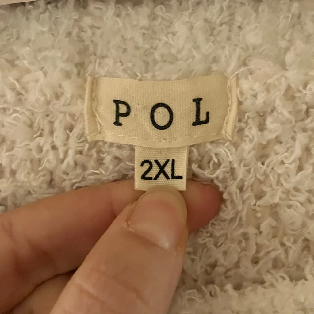 POL Leopard Pink and White Fuzzy Pullover Sweatshirt - Image 3