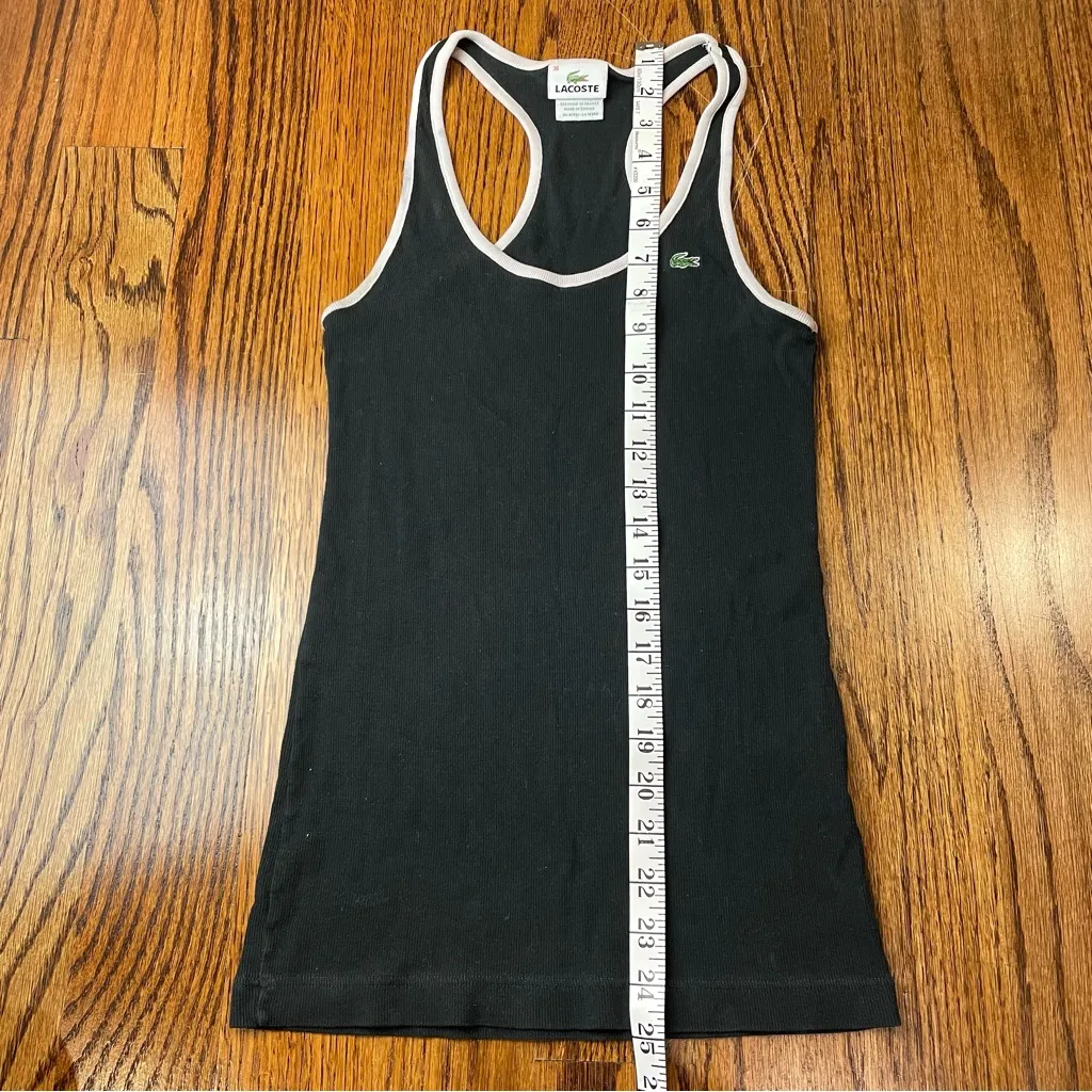 Lacoste Vintage Women's Black and White Trim Tank Top - Image 2