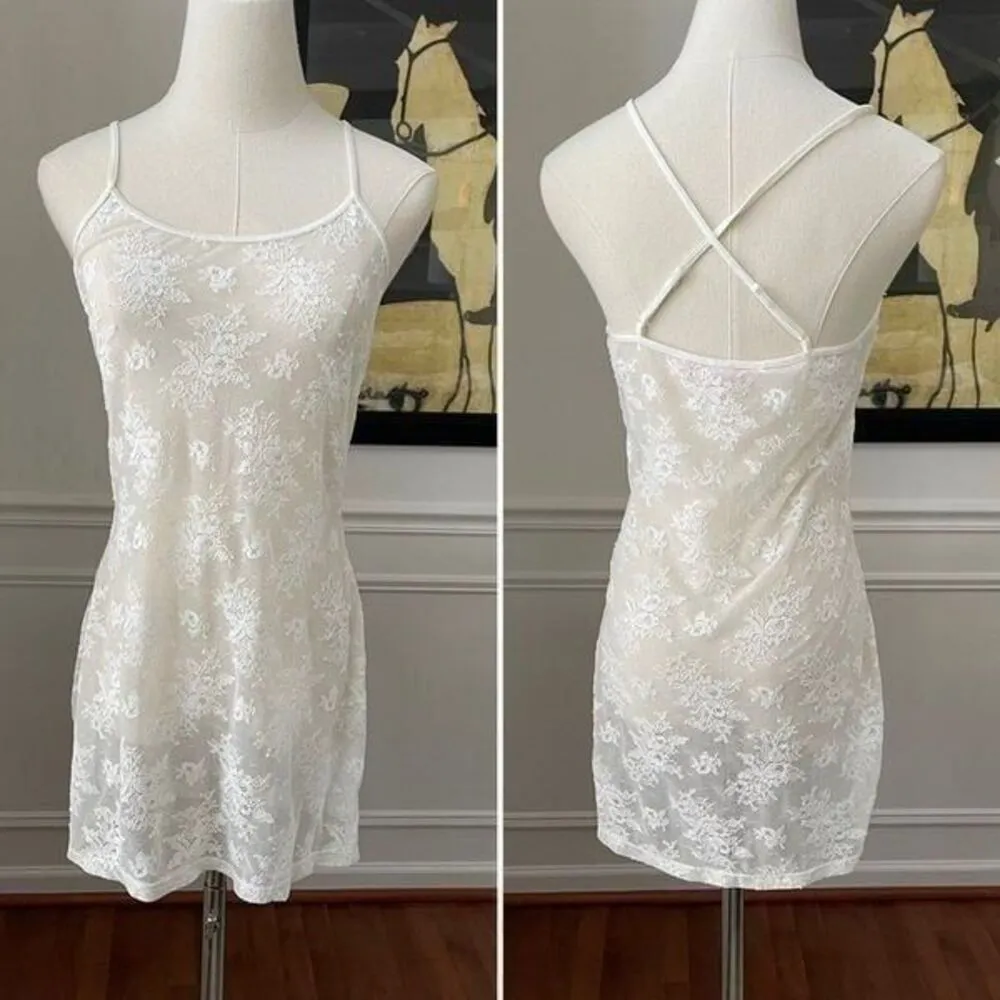 Victoria's Secret stretchy sheer lace chemise ivory Small - Image 3