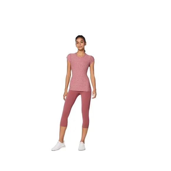 Lululemon Women 4 Time To Sweat Short Sleeve Heathered So‎ Merlot Red Burgundy - Image 11