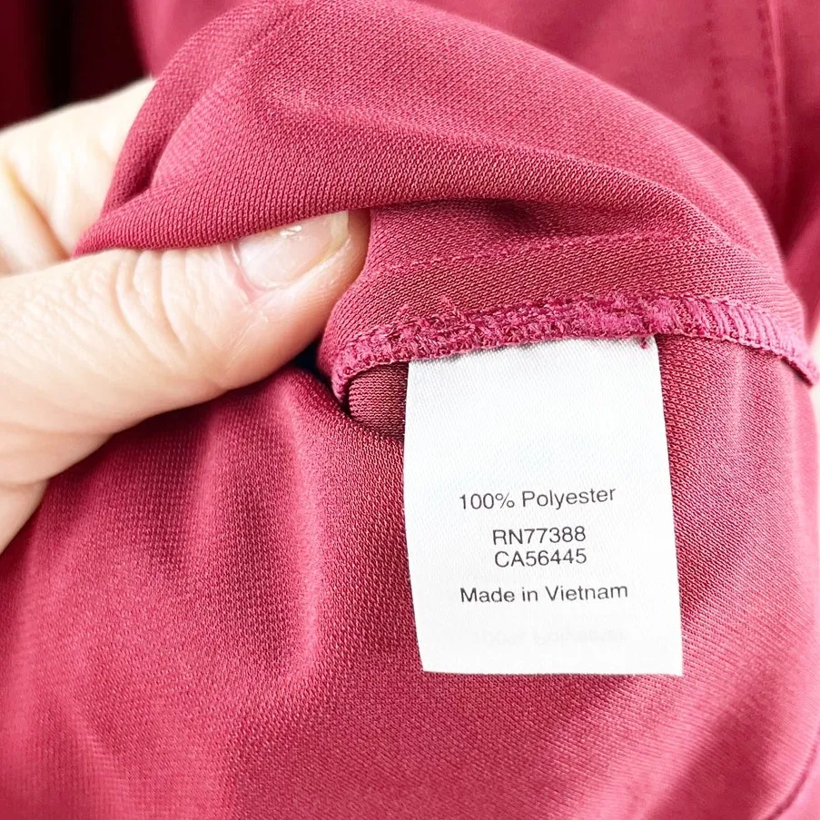 J. Crew Long Sleeve Belted Midi Shirt Dress Maroon Burgundy Red Medium Petite - Image 6