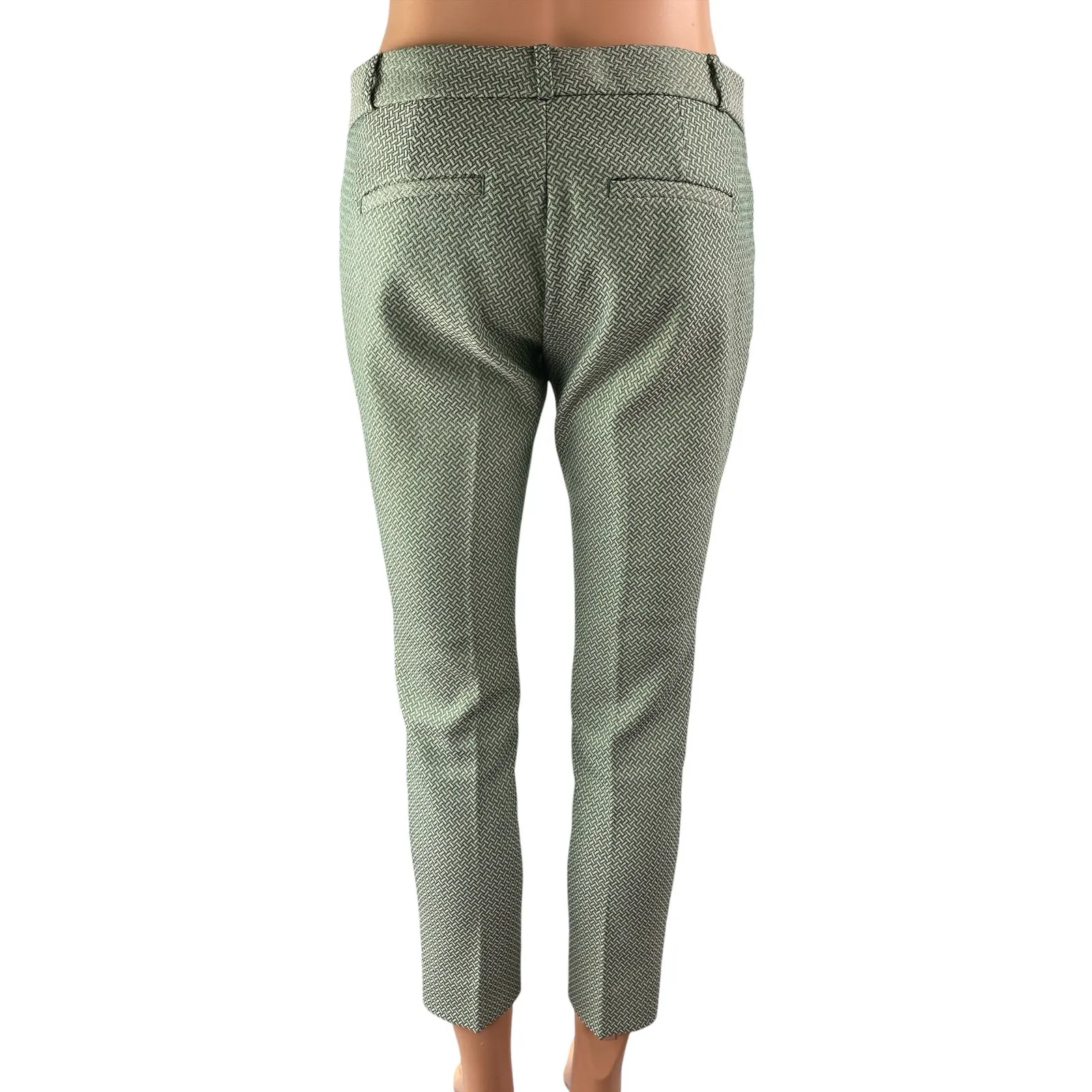 Banana Republic Sloan Women's Green Printed Mid Rise Straight Trousers Pants 0 - Image 2