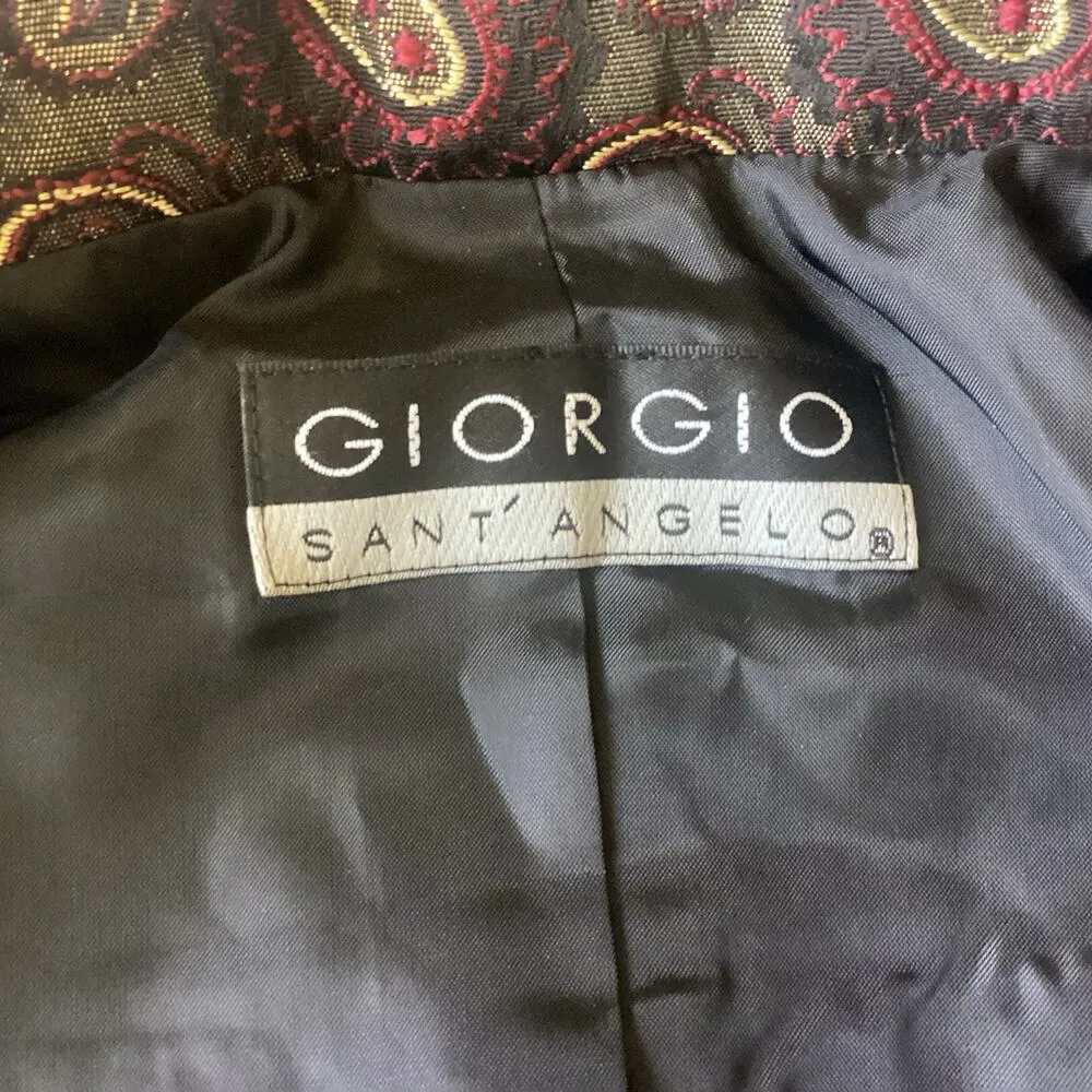 Giorgio Saint’ Angelo Paisley Blazer Gold Size 10 - Image 5