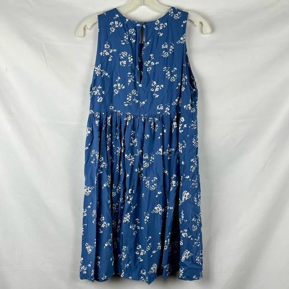 Dip Blue Floral Sleeveless Sundress Medium Blue - Image 3