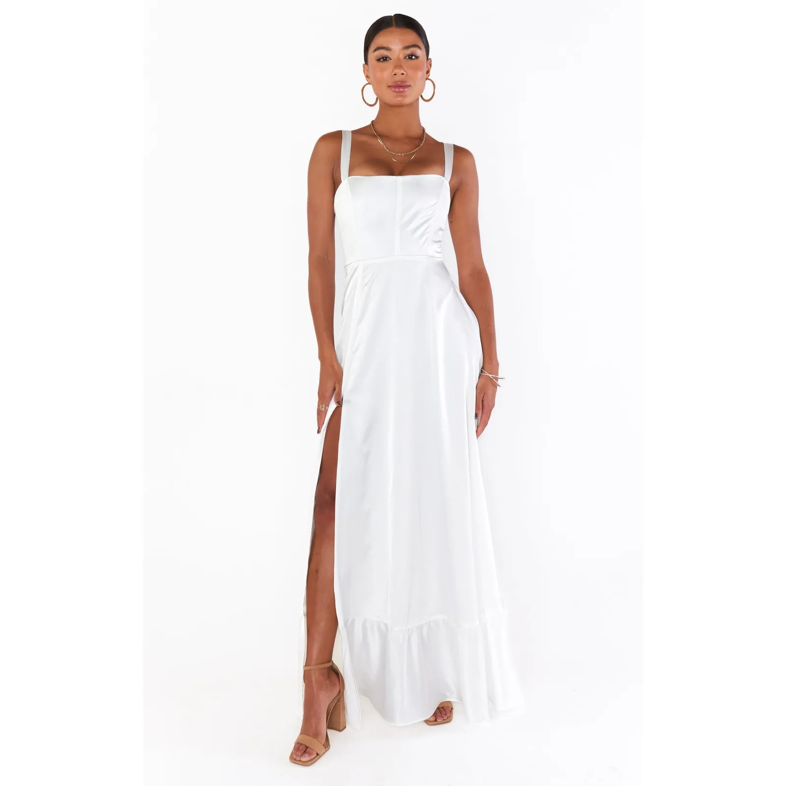 Show Me Your Mumu Clarissa Corset Dress in Ivory Luxe Satin XXL NWT - Image 8