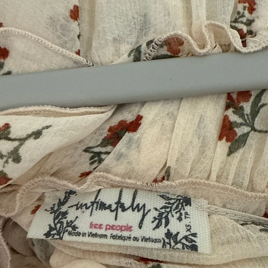 Free People Juliet Ivory Floral Fairy Ruffle Feminine Boho Bodysuit Size XS - Image 4