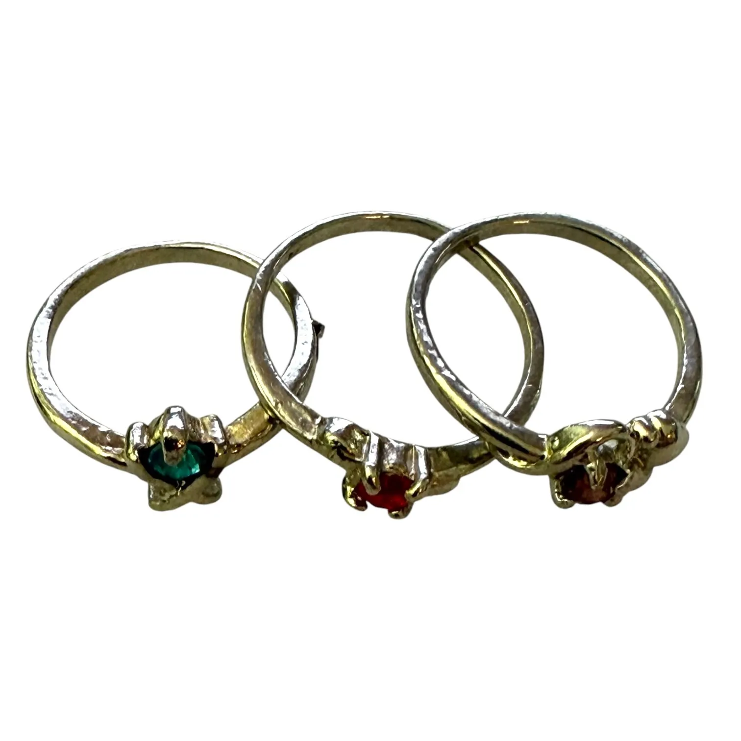 Silver 3 Ring Lot With Gemstones Stacking Or Multi Finger Set Size 5 - Image 4