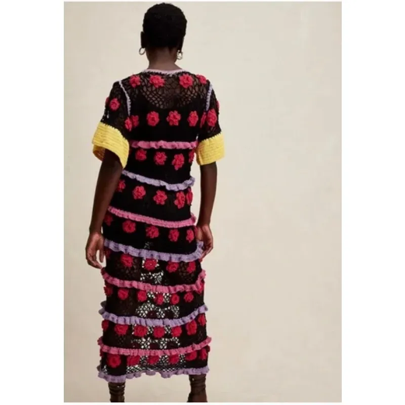 CeliaB Ambra Embroidered Midi Dress Black Womens XS - Image 14