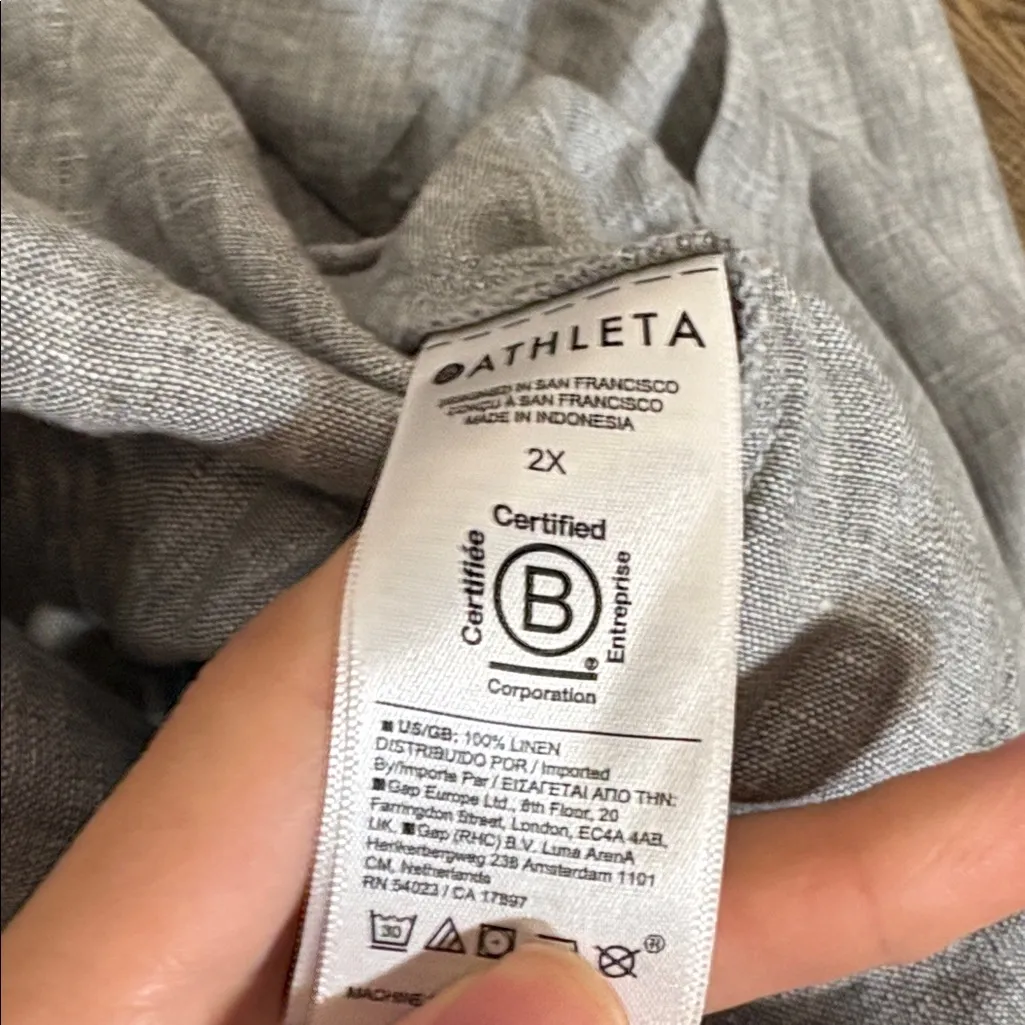 Athleta gray linen retreat pants gray 2x - Image 8