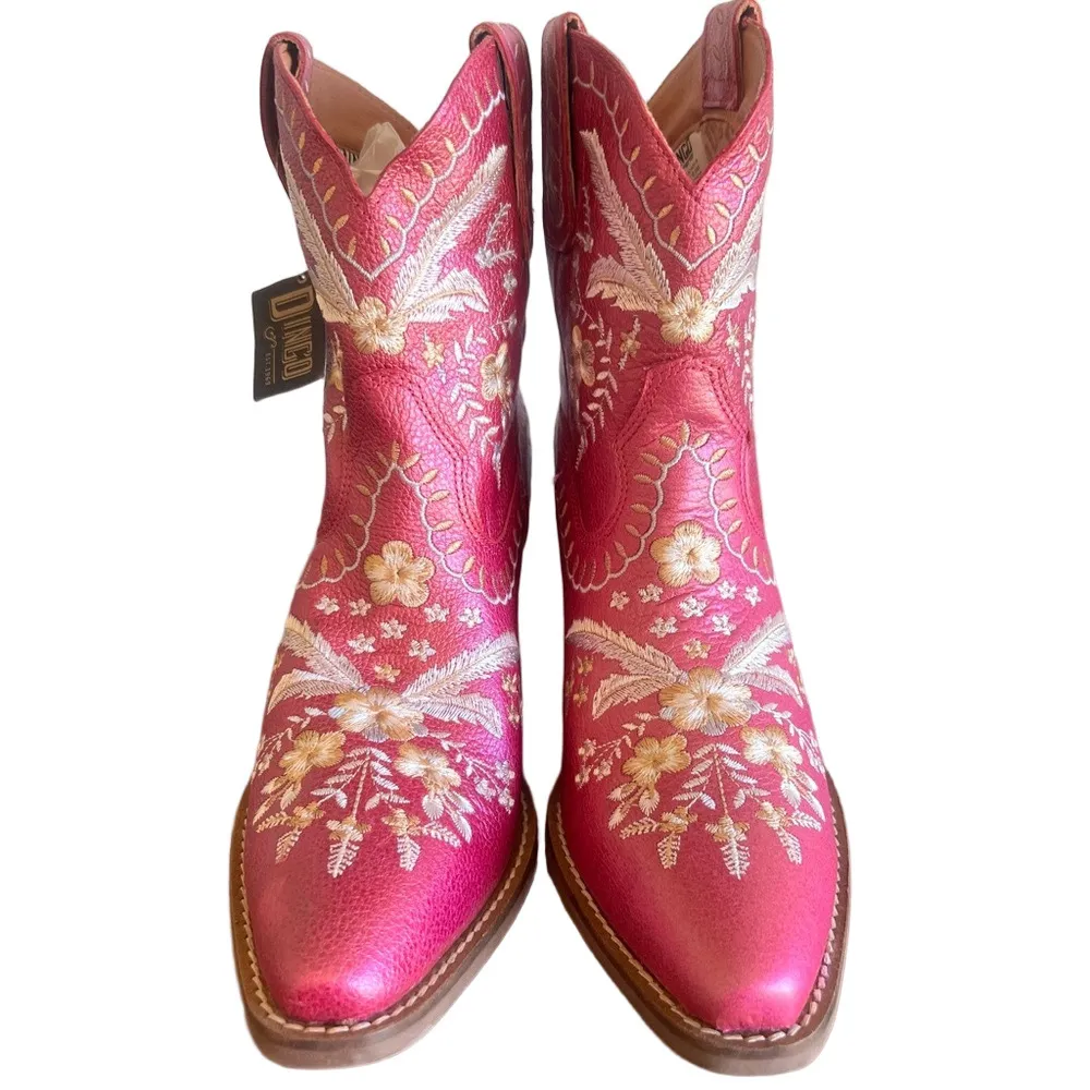 DINGO Primrose Floral Embroidery Women's Western Boot Size 8.5 #242994 - Image 2