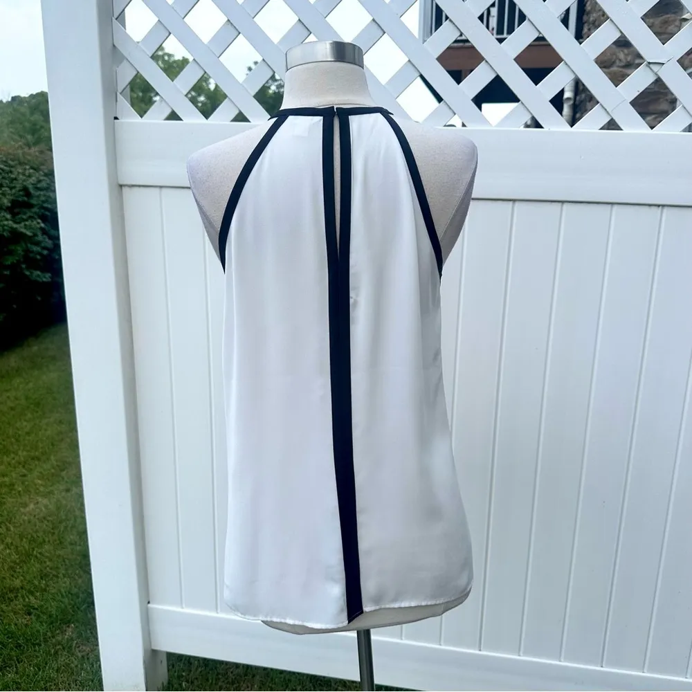 Calvin Klein Multi Stripe Keyhole Halter Blouse Top Multicolor Womens - Image 13