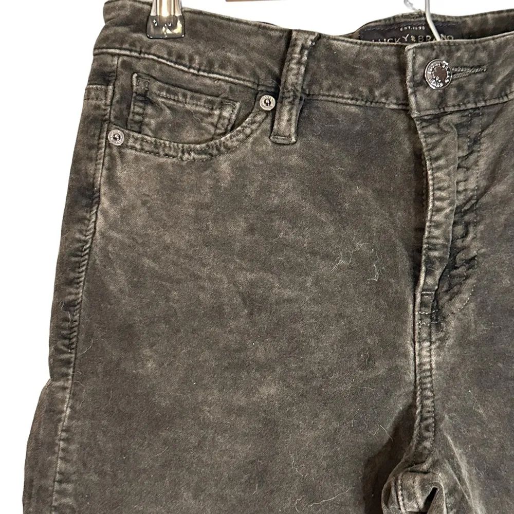 Lucky Brand Ava Super‎ Skinny Mid Rise Velvet Pants Green Size 6/28 #7W14198 - Image 6