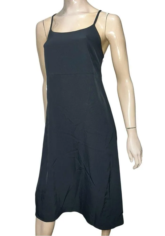 Everlane Women’s 4 Black The Japanese GoWeave Cross Back Strap Slip Midi Dress - Image 6