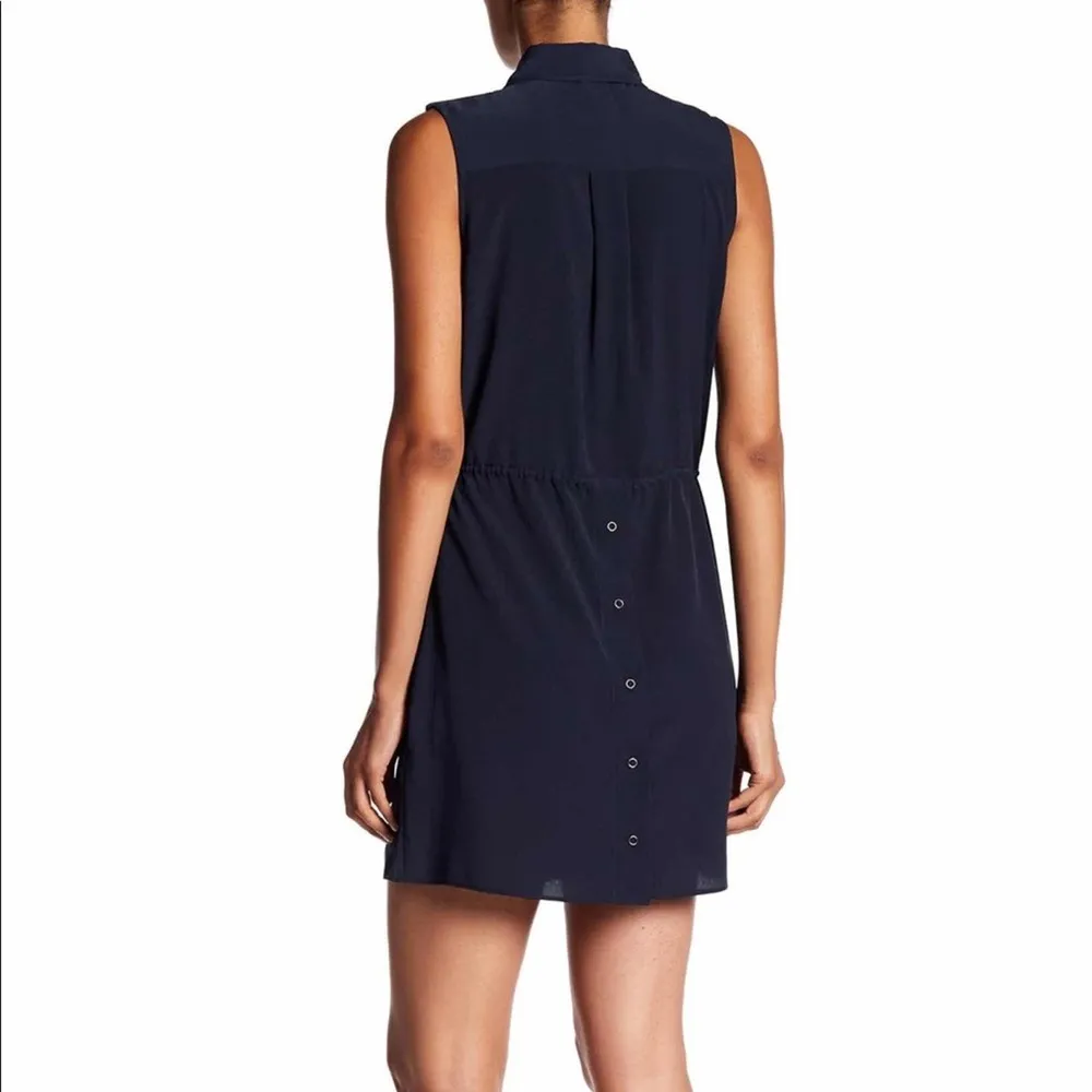 Haute Hippie Women's Black Snap Button Pocket Sleeveless Shirt Dress sz XS - Image 3