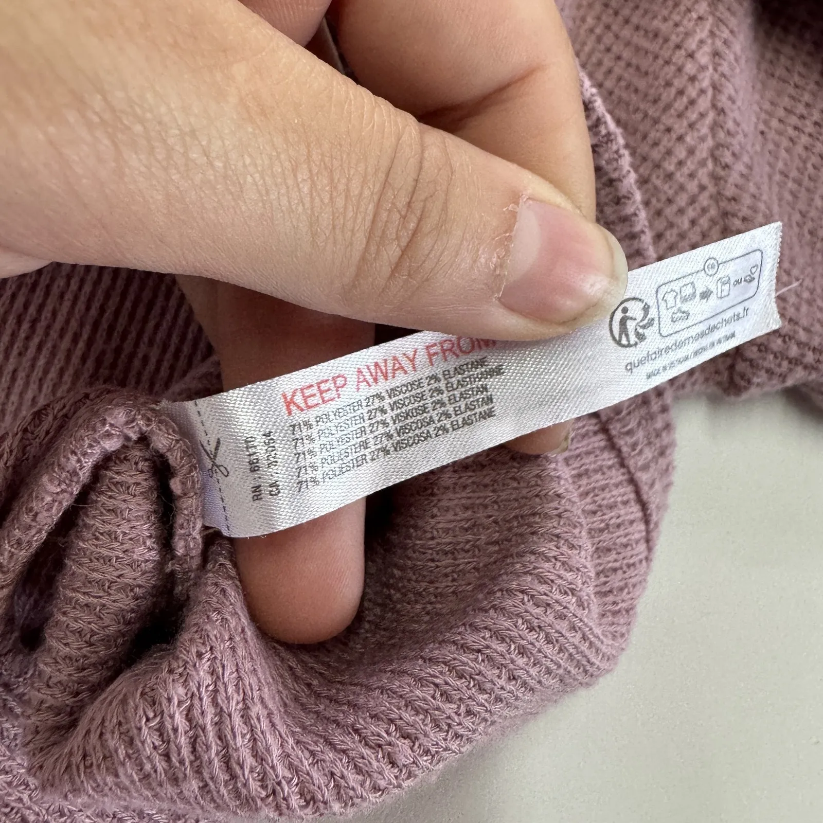 Out From Under  Pullover Womens Small Purple Waffle Knit Collared Long Sleeve Top - Image 6