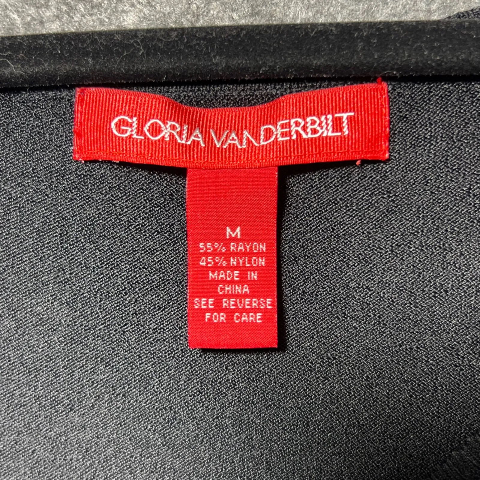 Gloria Vanderbilt Black Long Sleeve Ruffled Neck Sweater Top Women's Size M - Image 2