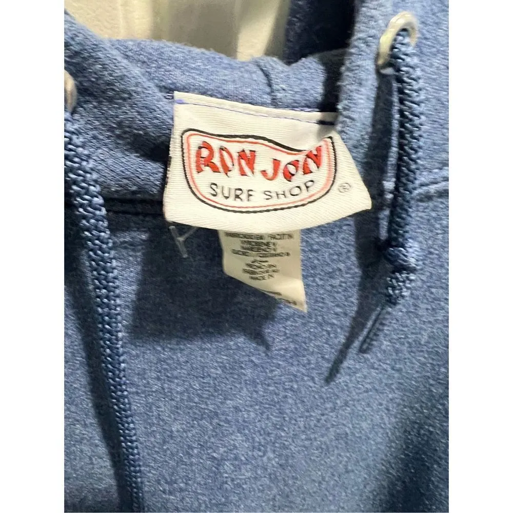 Vintage Ron Jon Surf Shop Small Hoodie Blue Life in the Slow Lane Beach - Image 8