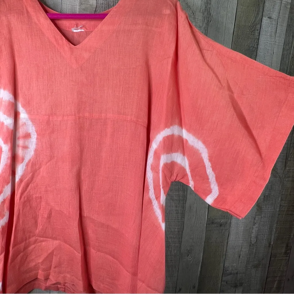 Match Point Linen XL Orange & White Tie Dye V - Image 3