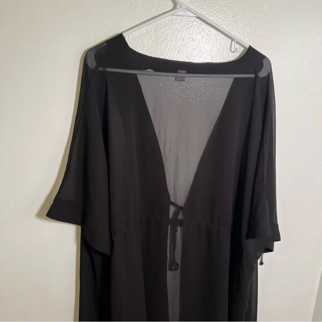 Sheer Dolman Sleeve Cover Up Black 2X - Image 9