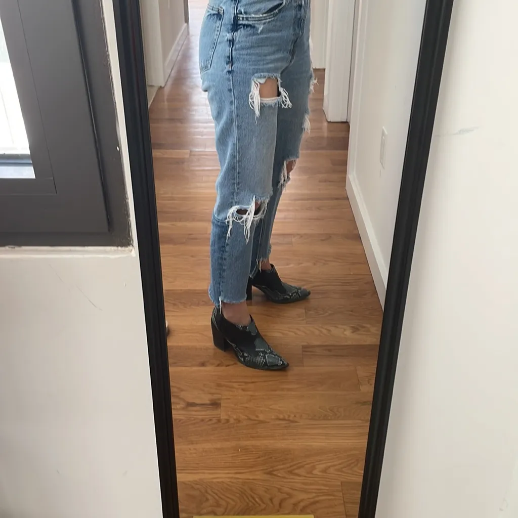 Black and Blue Urban Outfitters Jameson Western Style Snakeskin boots Si… - Image 9