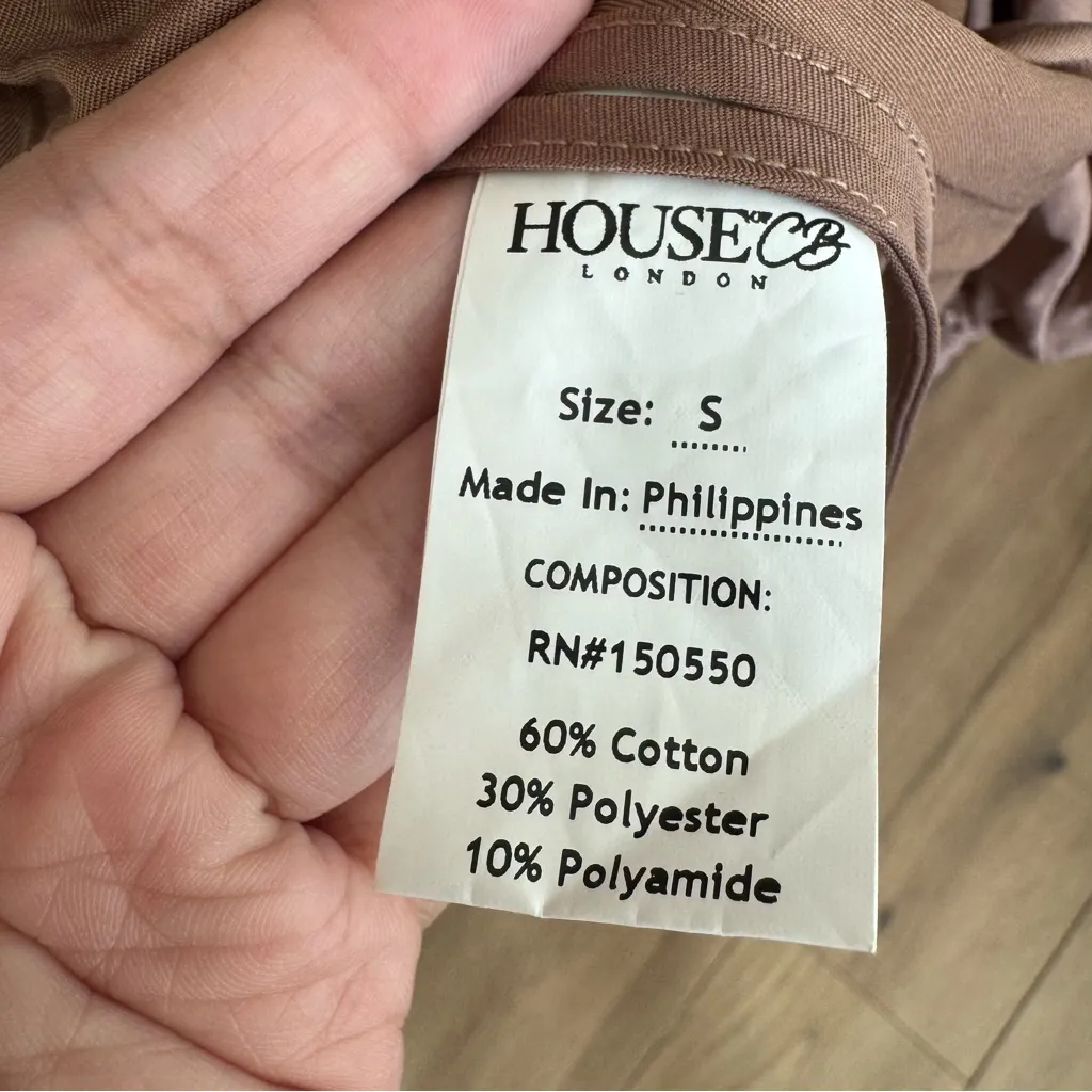 HOUSE OF CB 'Indra'‎ Mocha Off The Shoulder Wrap Mini Dress NWOT Size S - Image 8