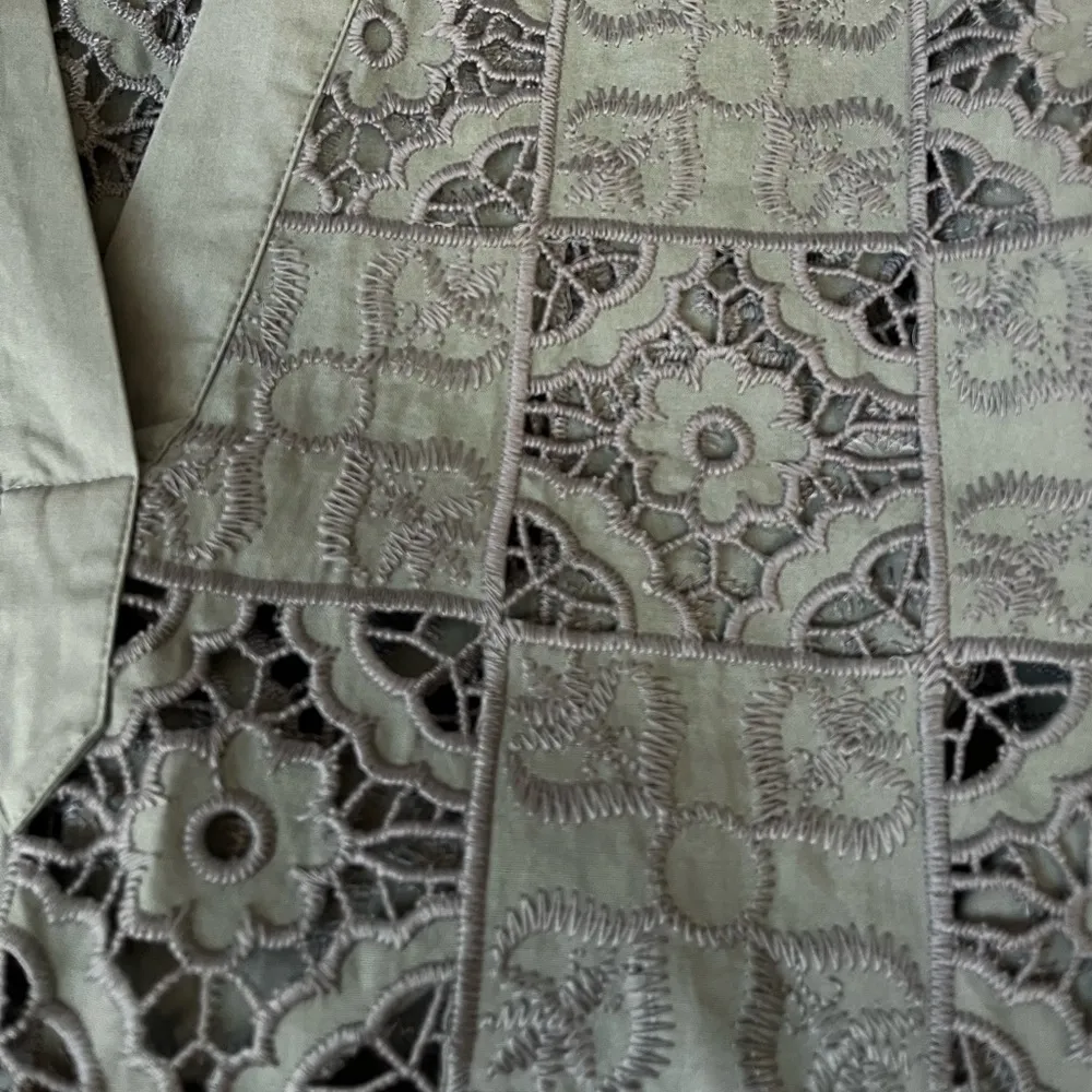 Zara Floral Patchwork Oversized Sleeveless Top Army Green Size Small - Image 3