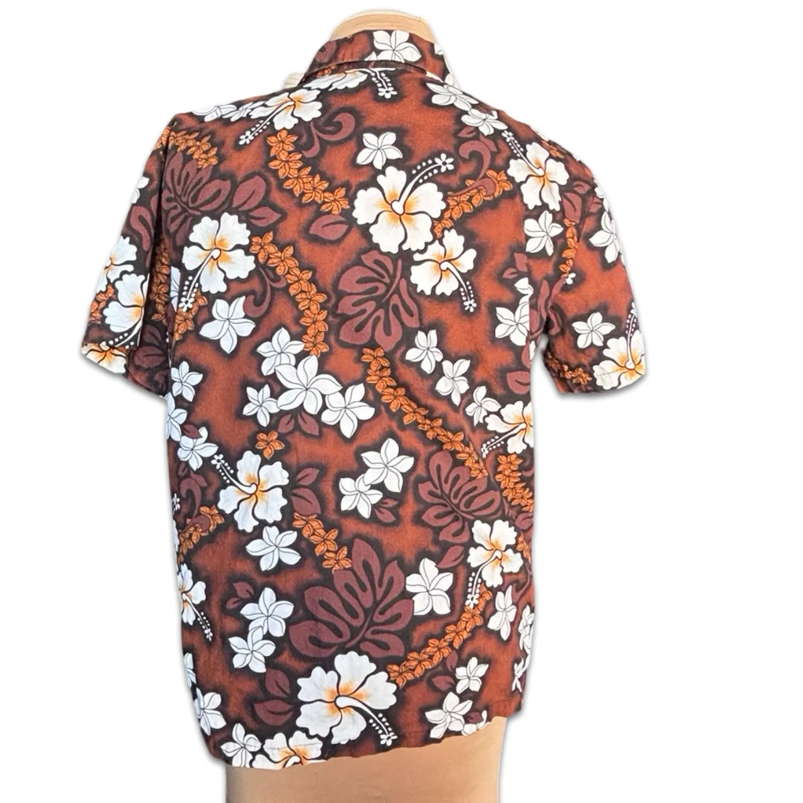 Vintage Hilo Hattie Hawaiian Original Brown Floral Shirt Womens Medium Tropical - Image 4