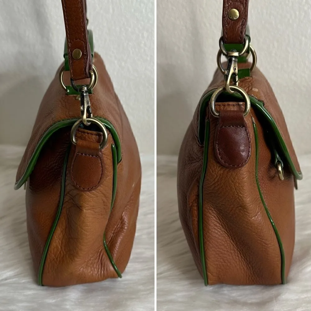 Anthropologie Pilcro Mahogany Brown Leather Crossbody Bag - Image 8