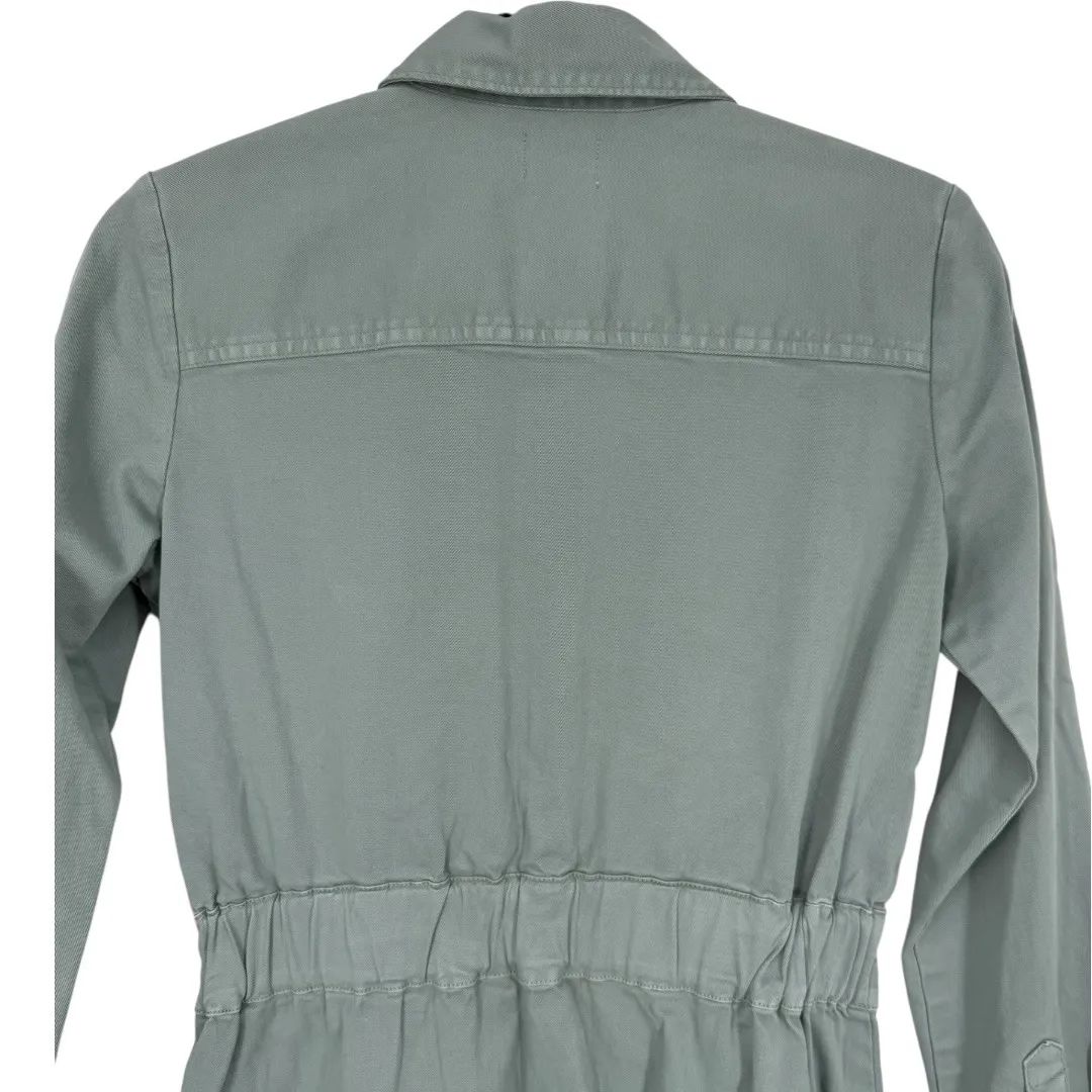 J.Crew Women's Long Sleeve Zip Front Chino Dress‎ Green Size 0 Utility Preppy - Image 12