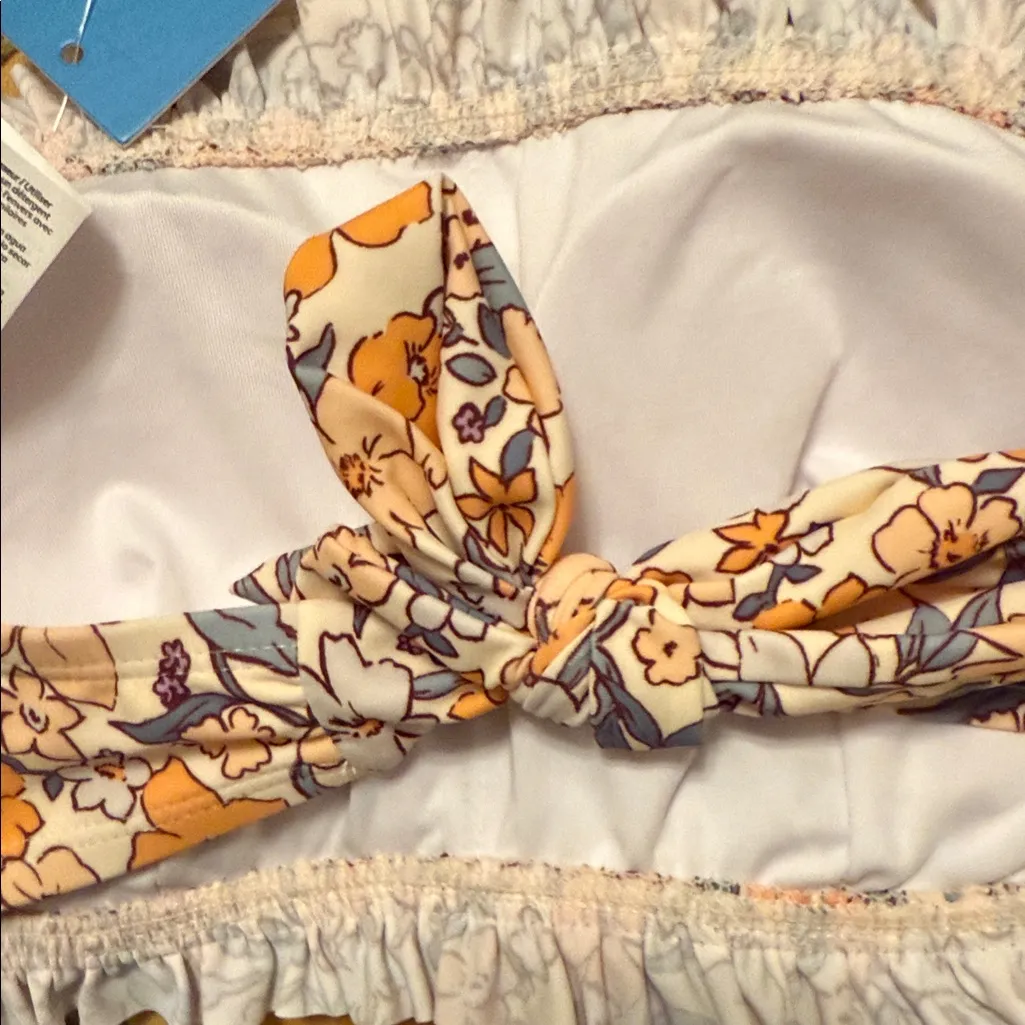 Cupshe Floral Bikini Set - Cream,  Orange and Green - Image 10