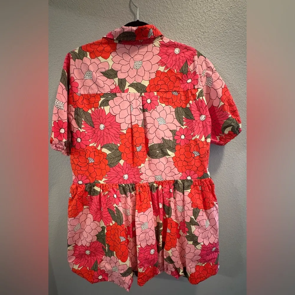 Listicle Flower Print Button Front Bubble Mini
Dress - Image 3