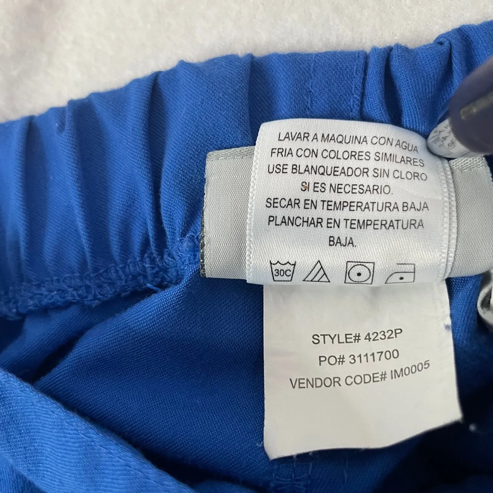 Grey's Anatomy Scrub Pants‎ Drawstring Elastic Waist Blue Medical Sz XSP *Flaw - Image 8