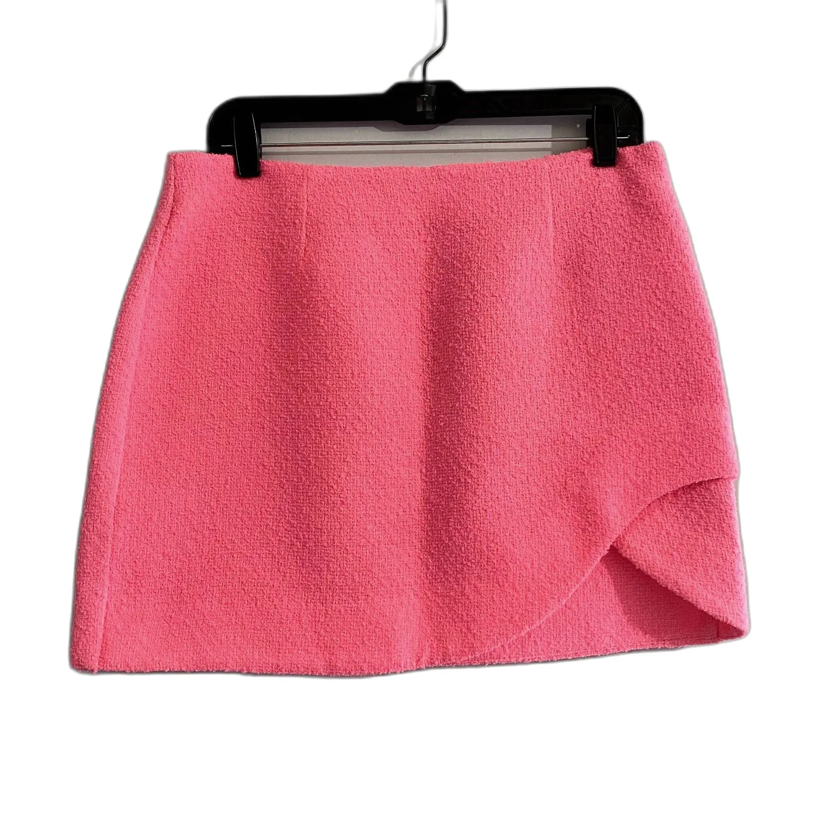 River Island Boucle Curved Hem Mini‎ Skirt Hot Neon Pink US Size 8 (UK 12) - Image 2