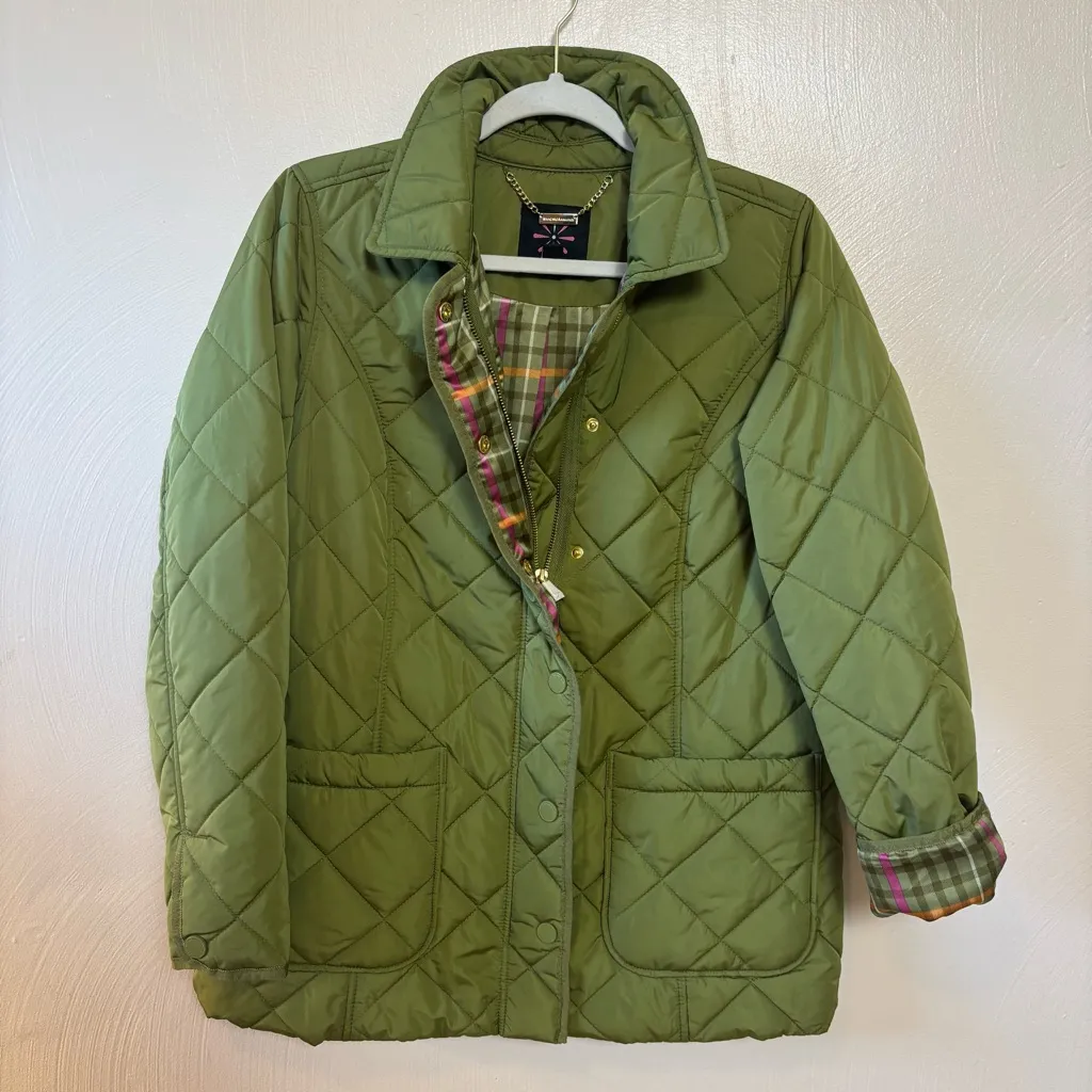 Isaac Mizrahi Live Women’s Jacket Quilted Puffer Pockets Zipper‎ Green Size XS - Image 2