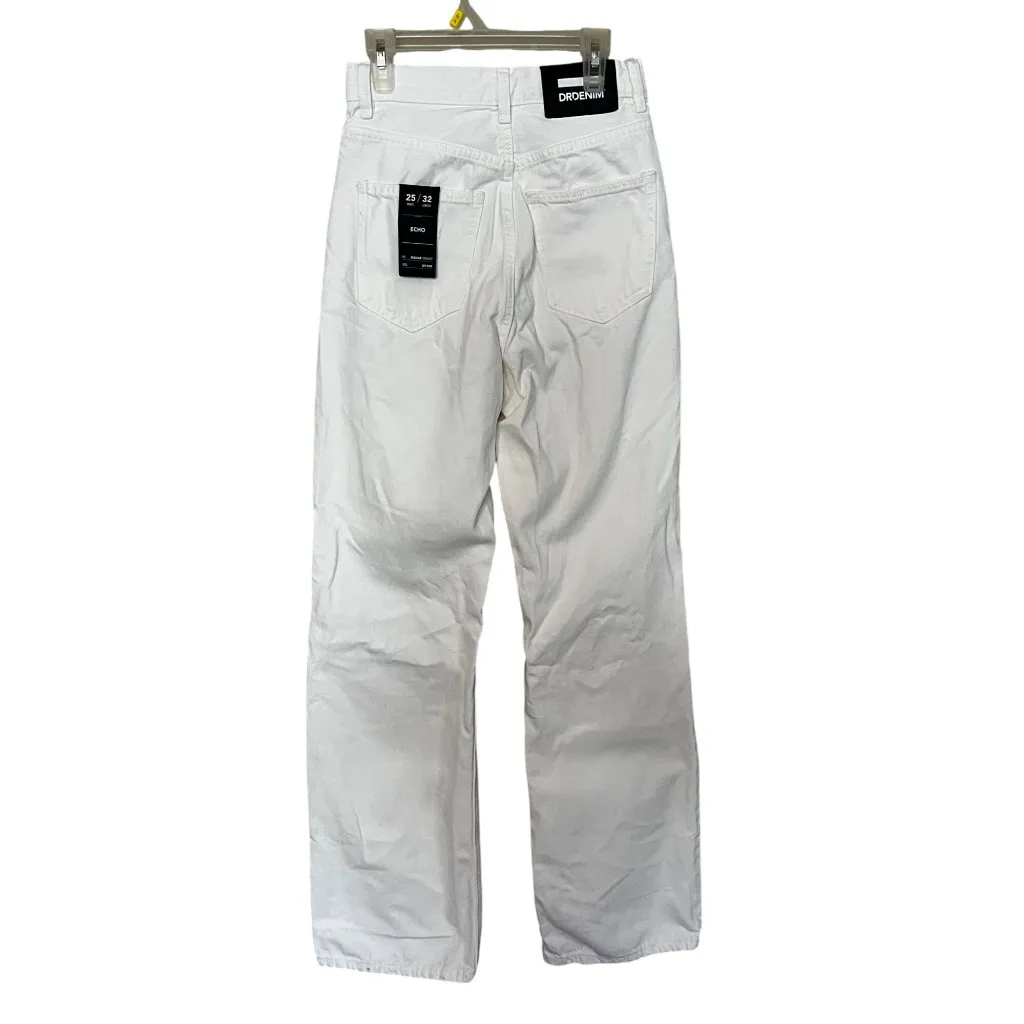 Dr. Denim Echo Wide Leg Jeans in White Ripped 25/32 New Womens Denim Pants - Image 6