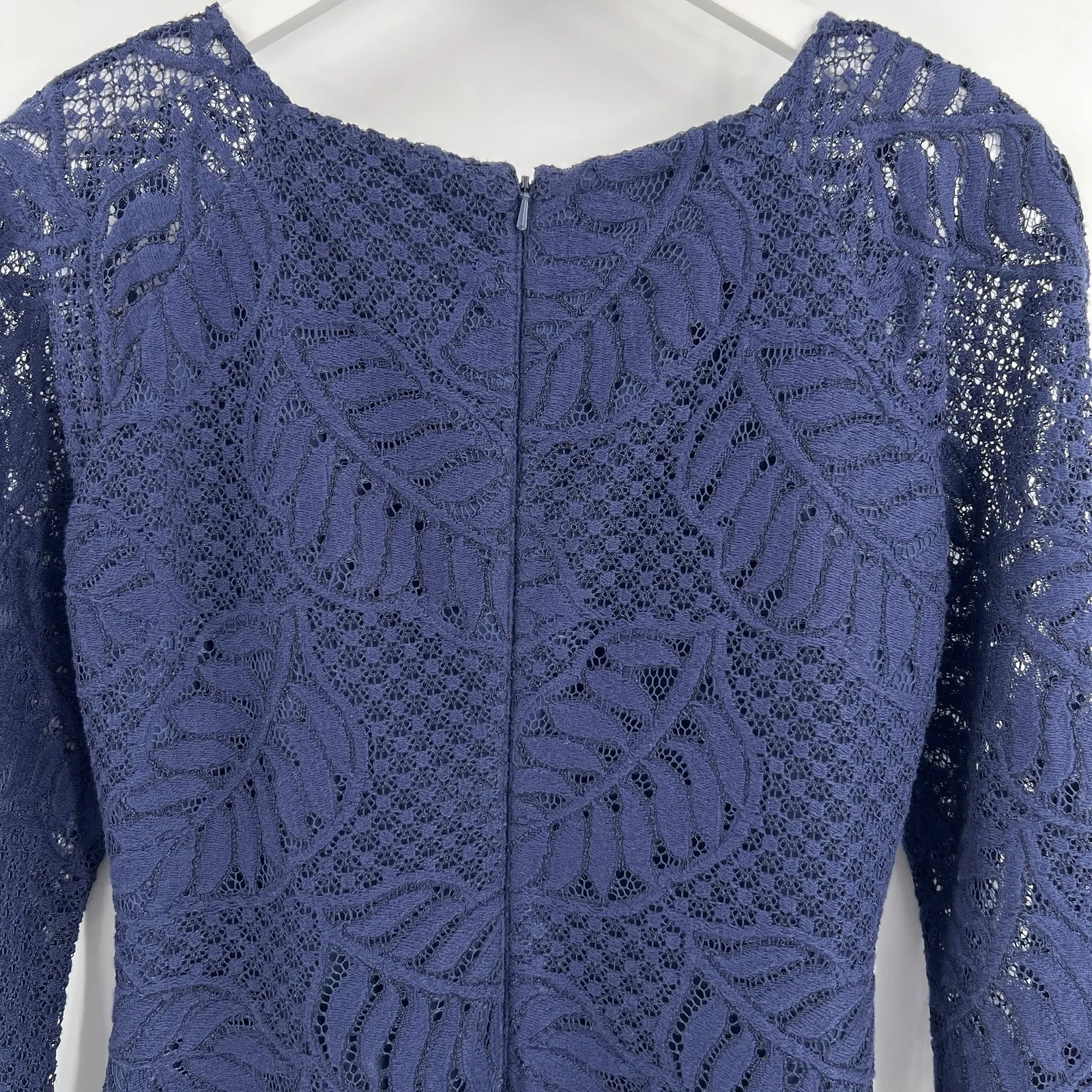 Lilly Pulitzer Rylee True Navy Palm Leaf Lace Shift Dress Size 4 Coastal Beach - Image 7