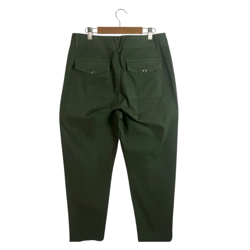 Veronica Breard  Arya Straight High Rise Cotton Tapered Pants In Army Green - Image 10