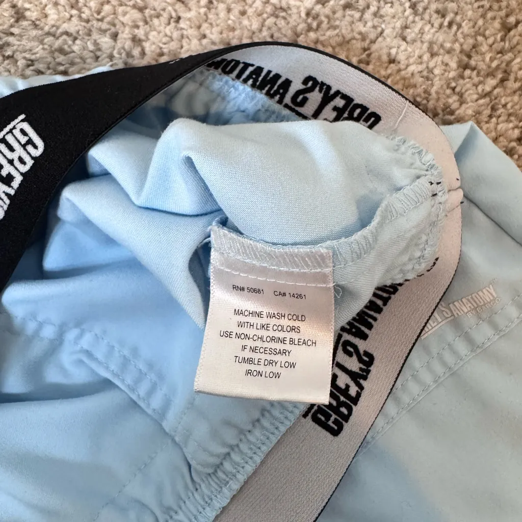 Grey’s Anatomy Active Scrub Pants M Light Blue Minimalist Medical Core Workwear - Image 11