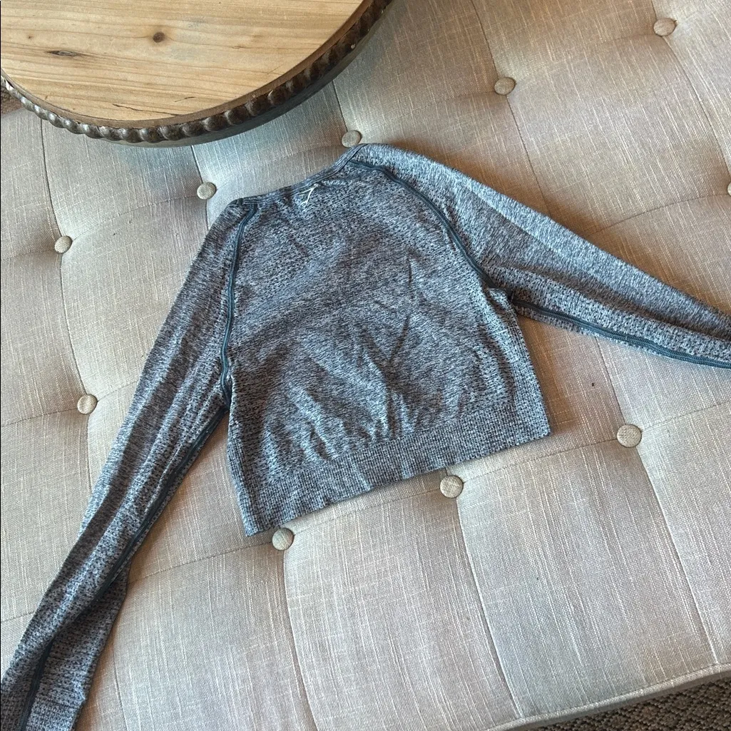 Gymshark Vital Crop Top LS Compression Fit Blue Size Small - Image 6